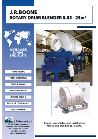 J R Boone Rotary Drum Mixer Specification